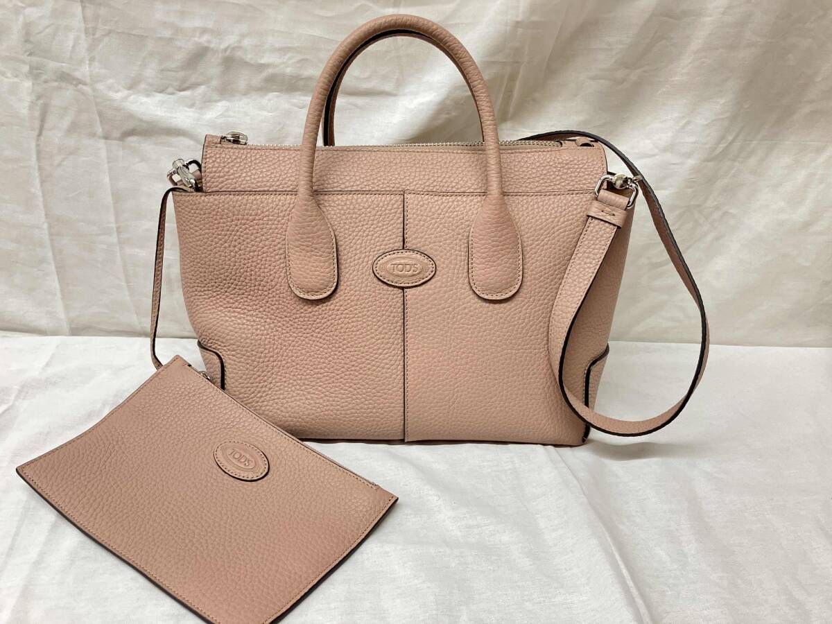 TOD S DI スモール ピンクベージュ ショルダー ハンドバッグ