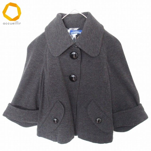 バーバリーブルーレーベル　ジャケット　ブルゾン　ショートコート　ボア　ロゴボタン バーバリーブルーレーベル BURBERRY BLUE LABEL ボレロコート ショート