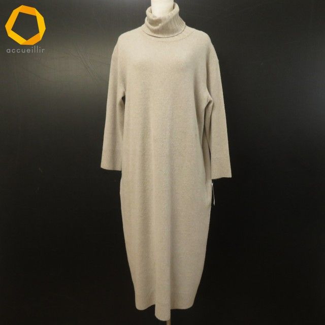 wnc レリアン Leilian ワンピース ニット 11 ベージュ タートルネック ロング レディース 819689