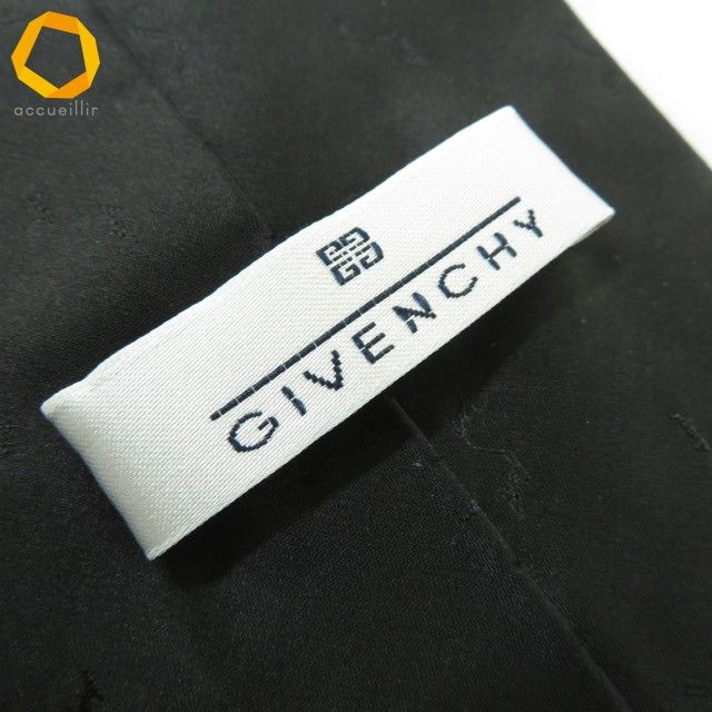 #ae ジバンシイ GIVENCHY ネクタイ 黒 シルク イタリア製 メンズ [972681] k01