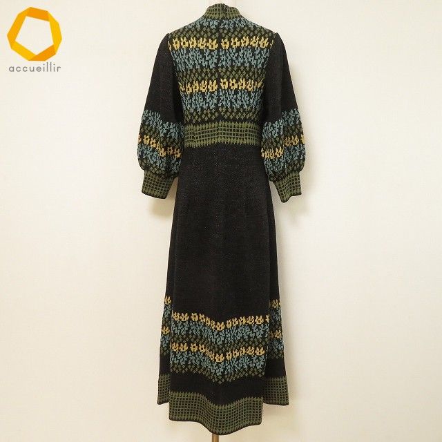 wnc サイトウトヨコ 斉藤都世子 ワンピース ニット 黒 水色 黄色