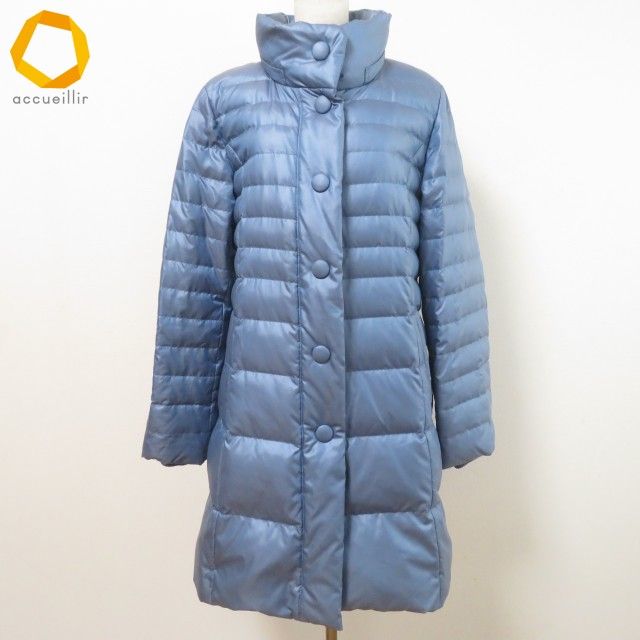 wnc レリアン Leilian ダウンコート 9 水色 ジップアップ スナップ