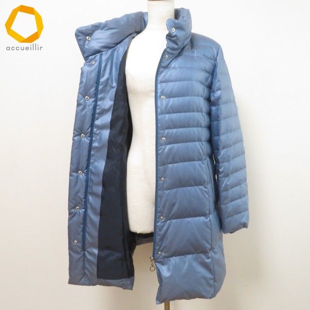 wnc レリアン Leilian ダウンコート 9 水色 ジップアップ スナップ