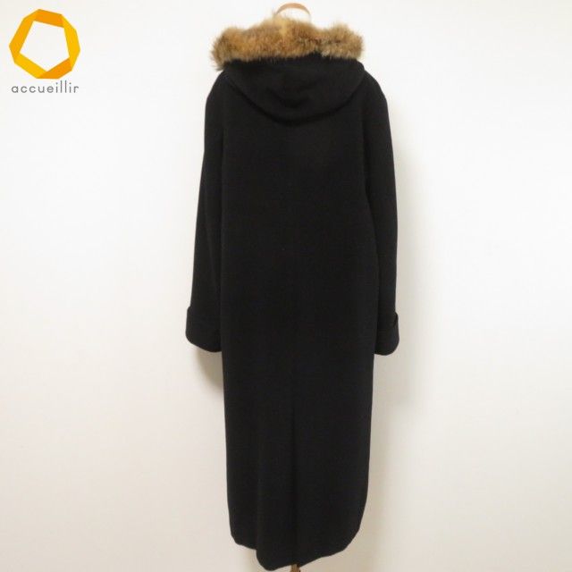 wnc インゲボルグ INGEBORG コート 黒 ラクーンファー フード付き