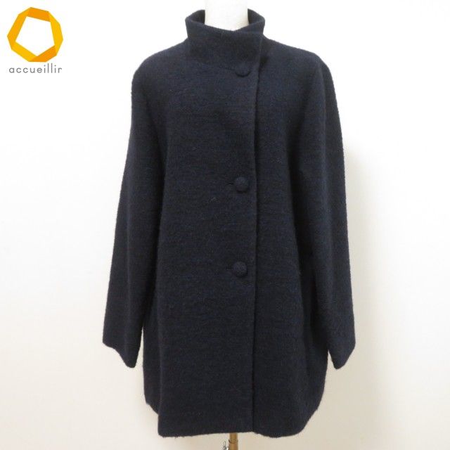 wnc レリアン Leilian コート ジャケット 15+ 濃紺 アルパカ混