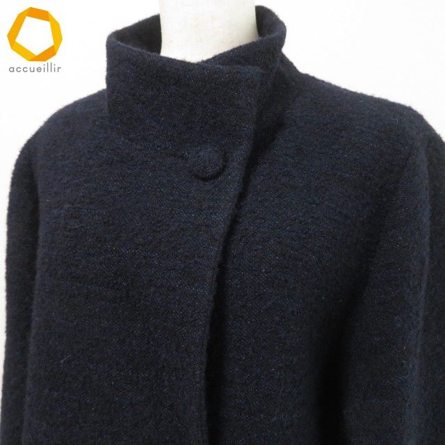 wnc レリアン Leilian コート ジャケット 15+ 濃紺 アルパカ混