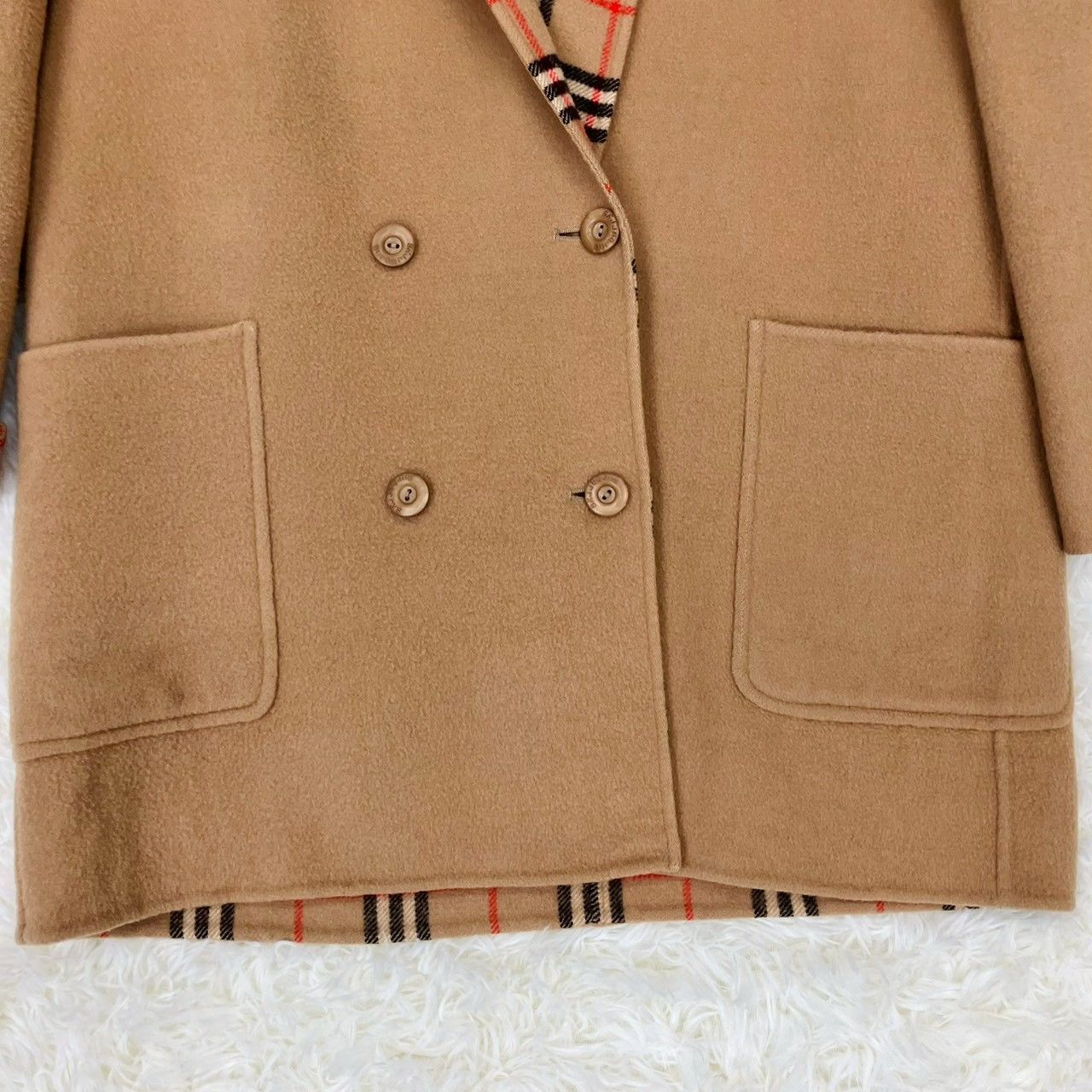 バーバリー バーバリーズ チェスターコート ダブル ノバチェック 肩