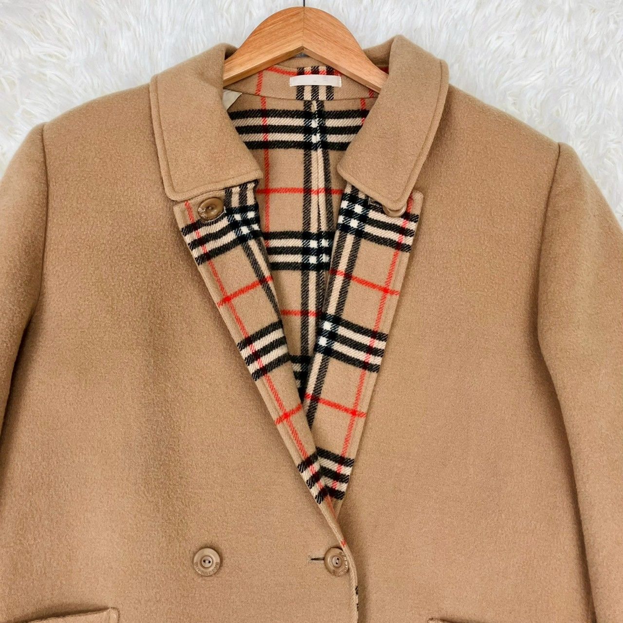 バーバリー バーバリーズ チェスターコート ダブル ノバチェック 肩