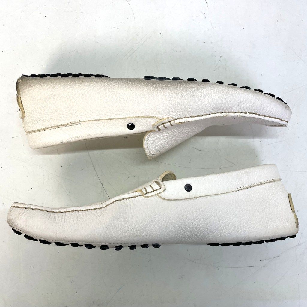 01w-5740 〇 トッズ TODS ドライビングシューズ ホワイト サイズ6[約