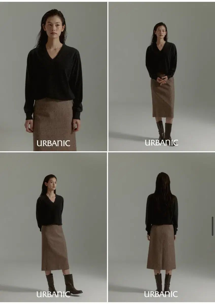 Urbanic 30 アーバニック ヘリンボーン スカート ミディ丈