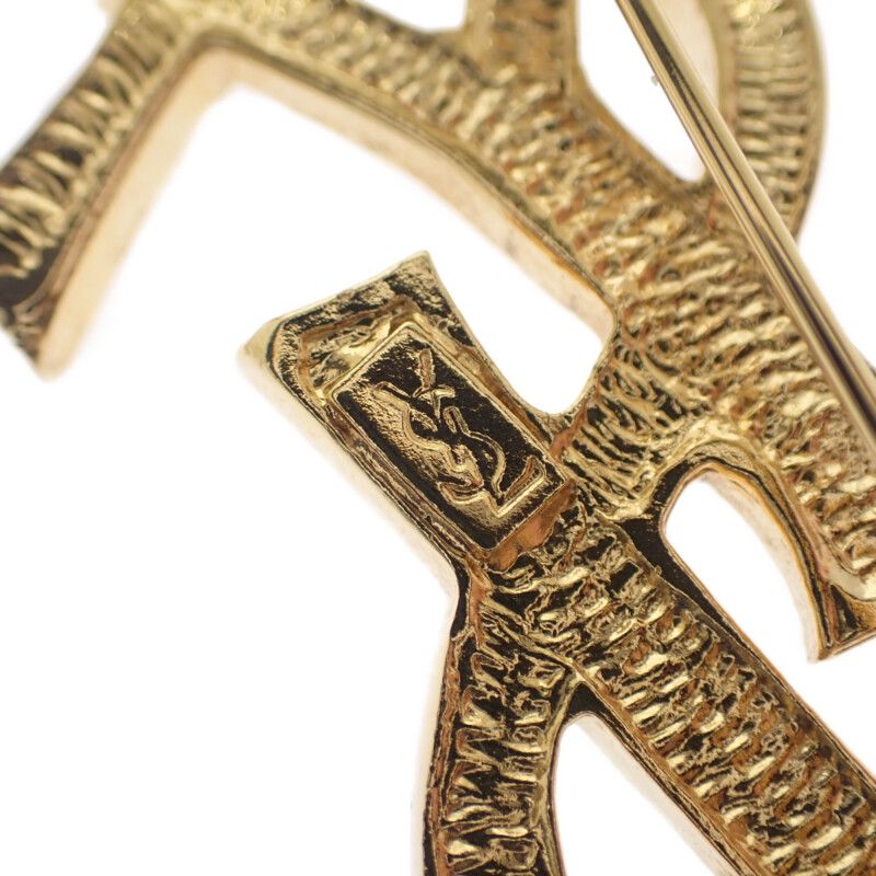 イヴ・サンローラン YVES SAINT LAURENT カサンドラ ブローチ メタル