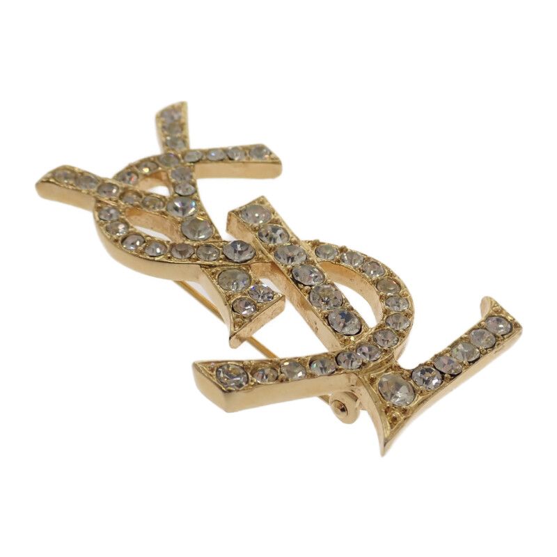 イヴ・サンローラン YVES SAINT LAURENT カサンドラ ブローチ メタル