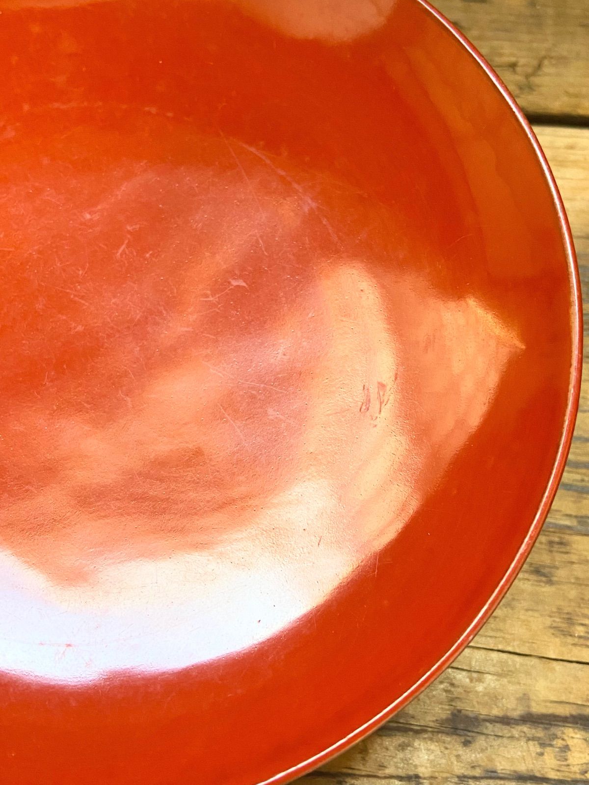 能登蔵出し 輪島塗 朱漆 椿皿 2客/ 時代 朱塗 漆器皿 銘々皿 小皿