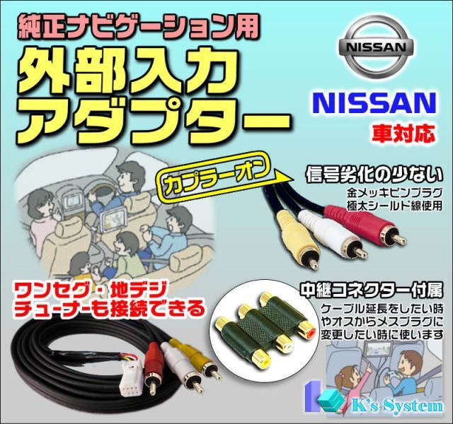 MJ123D-W ニッサン純正ディーラーオプションナビ対応 外部入力 