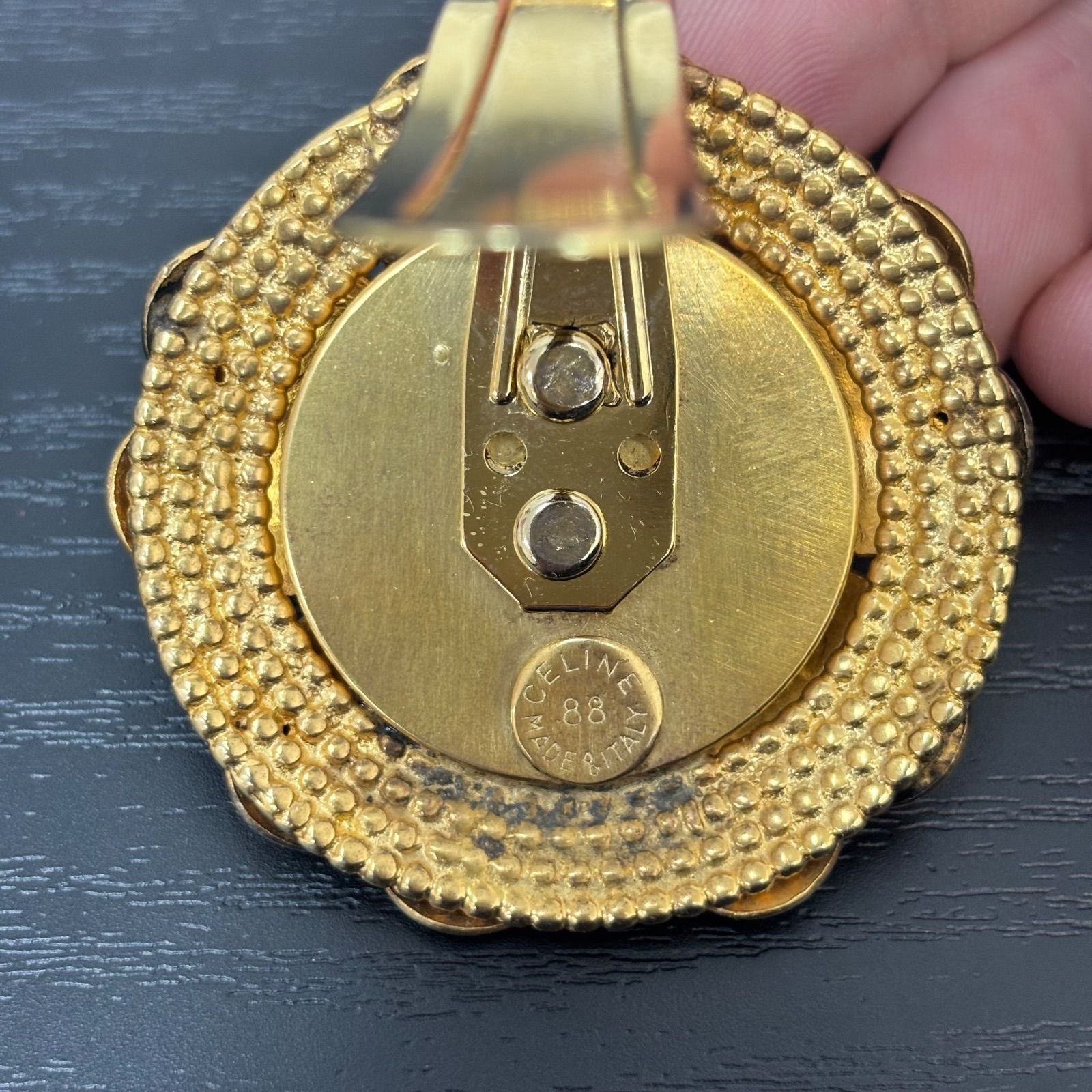 ◼︎ CELINE セリーヌ フラワー 花 クリップ ブローチ ヴィンテージ