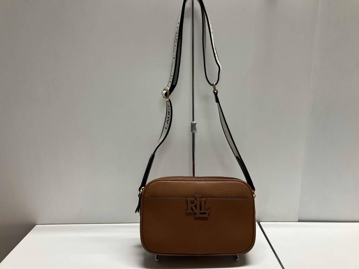 RALPH LAUREN ラルフローレン ショルダーバッグ ダブルジップ ブラウン