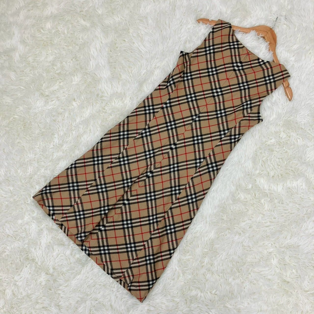 バーバリーブルーレーベル ノースリーブワンピース ノバチェック 裏地