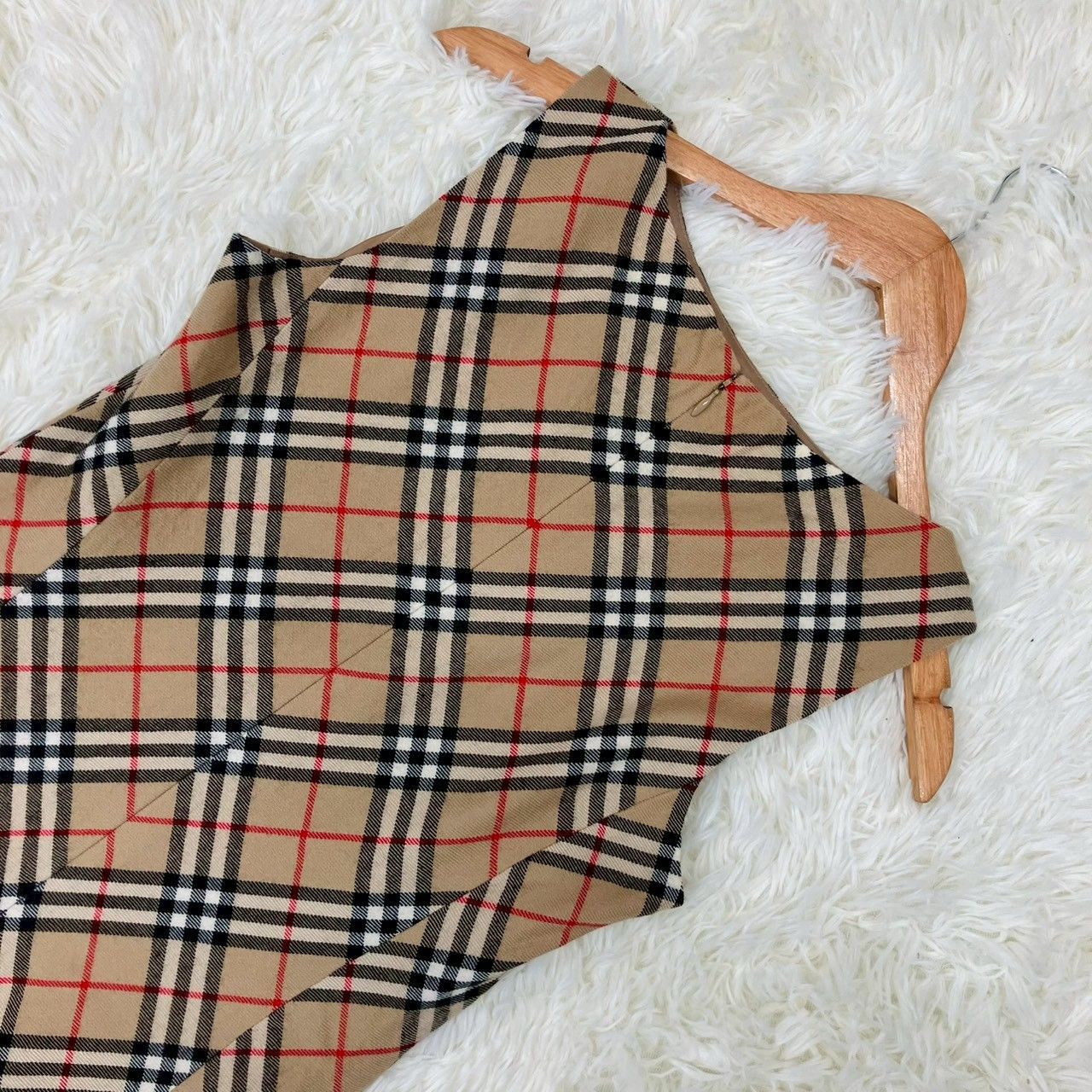 バーバリーブルーレーベル ノースリーブワンピース ノバチェック 裏地