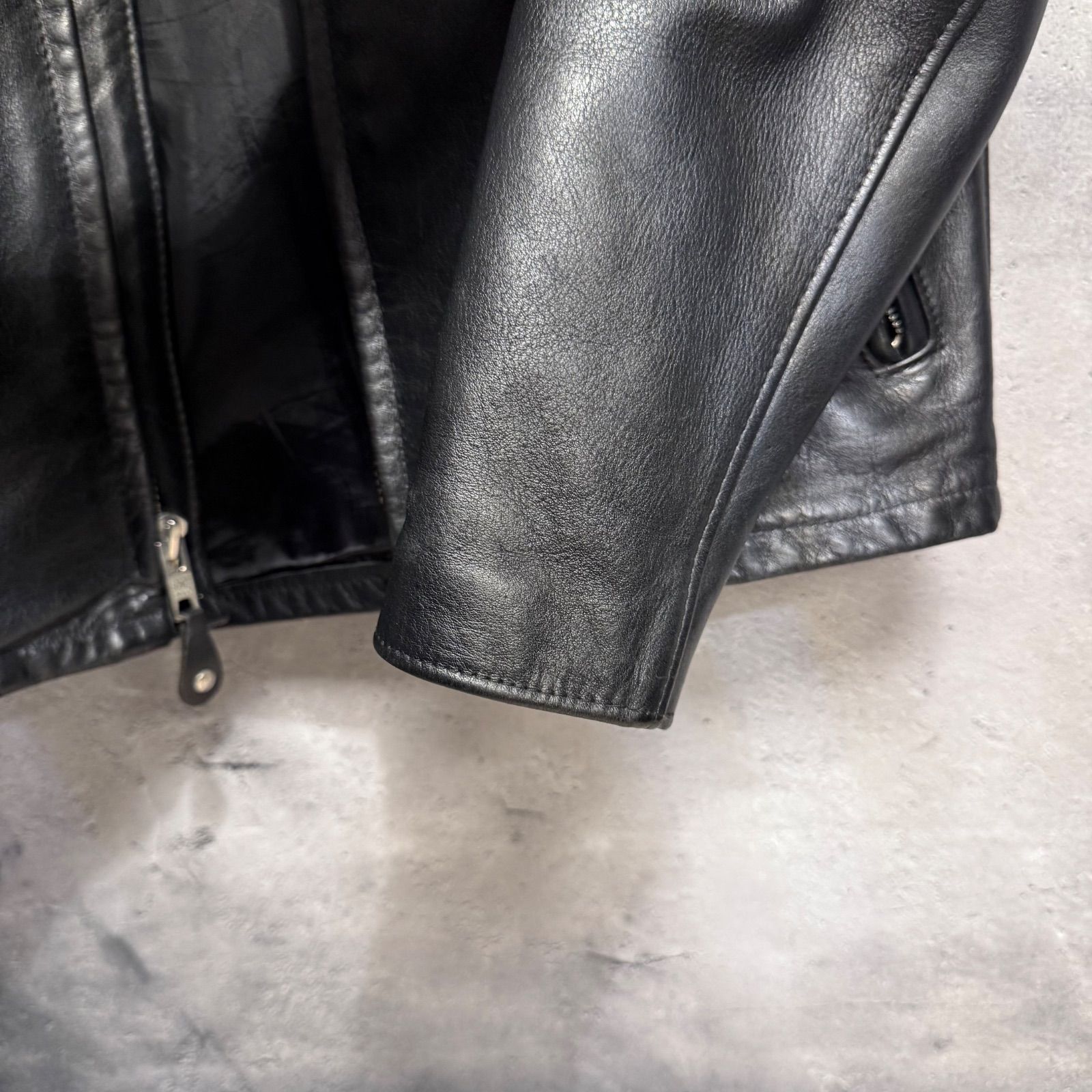 王道レザー✨】Schott ショット 641 38 黒 ブラック 牛革 シングル 