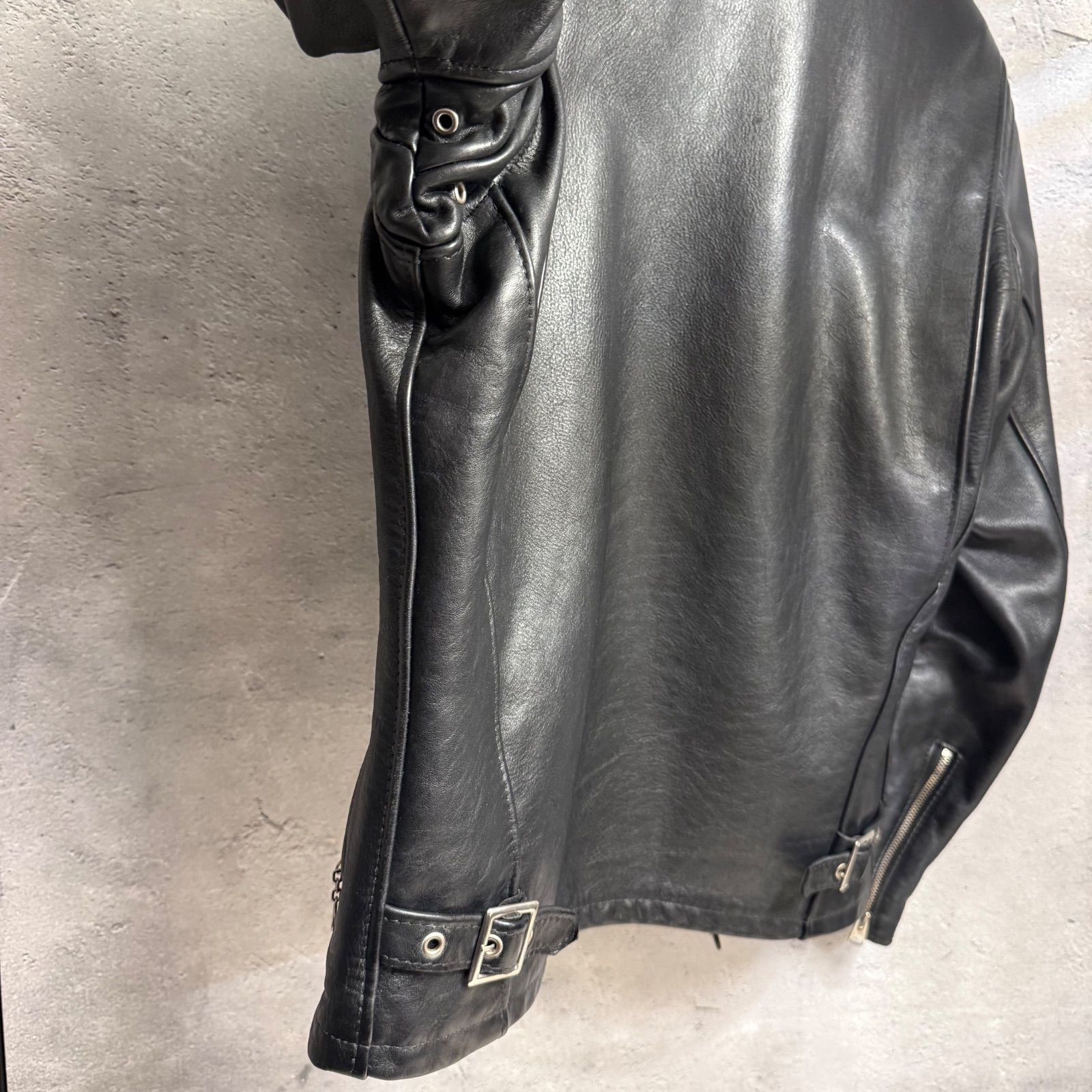 王道レザー✨】Schott ショット 641 38 黒 ブラック 牛革 シングル 