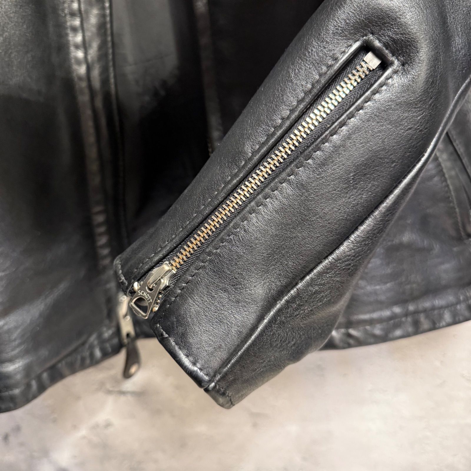 王道レザー✨】Schott ショット 641 38 黒 ブラック 牛革 シングル