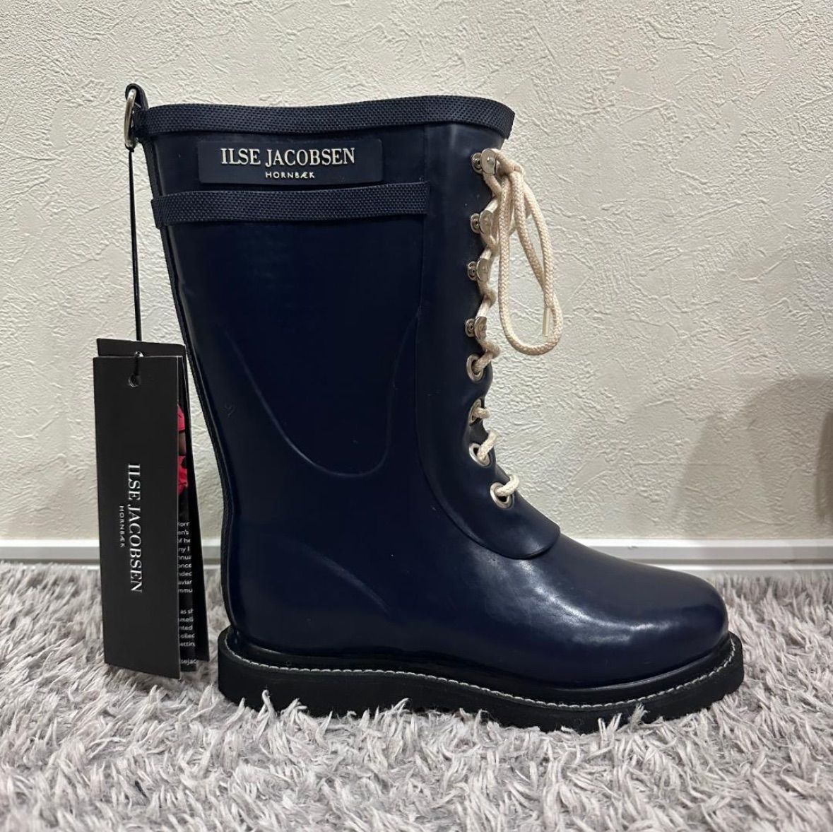 ILSE JACOBSEN レインブーツ レースアップ ネイビー 22.0cm - メルカリ