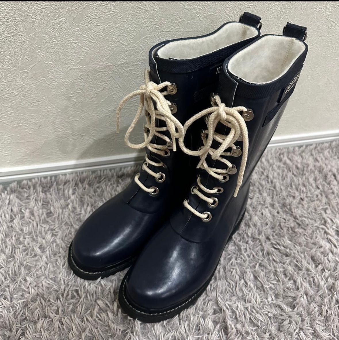 ILSE JACOBSEN レインブーツ レースアップ ネイビー 22.0cm - メルカリ