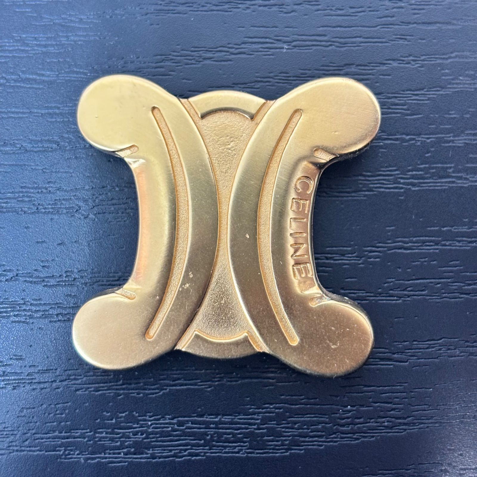 ◼︎ セリーヌCELINEマカダムブローチ真鍮ピンバッジ