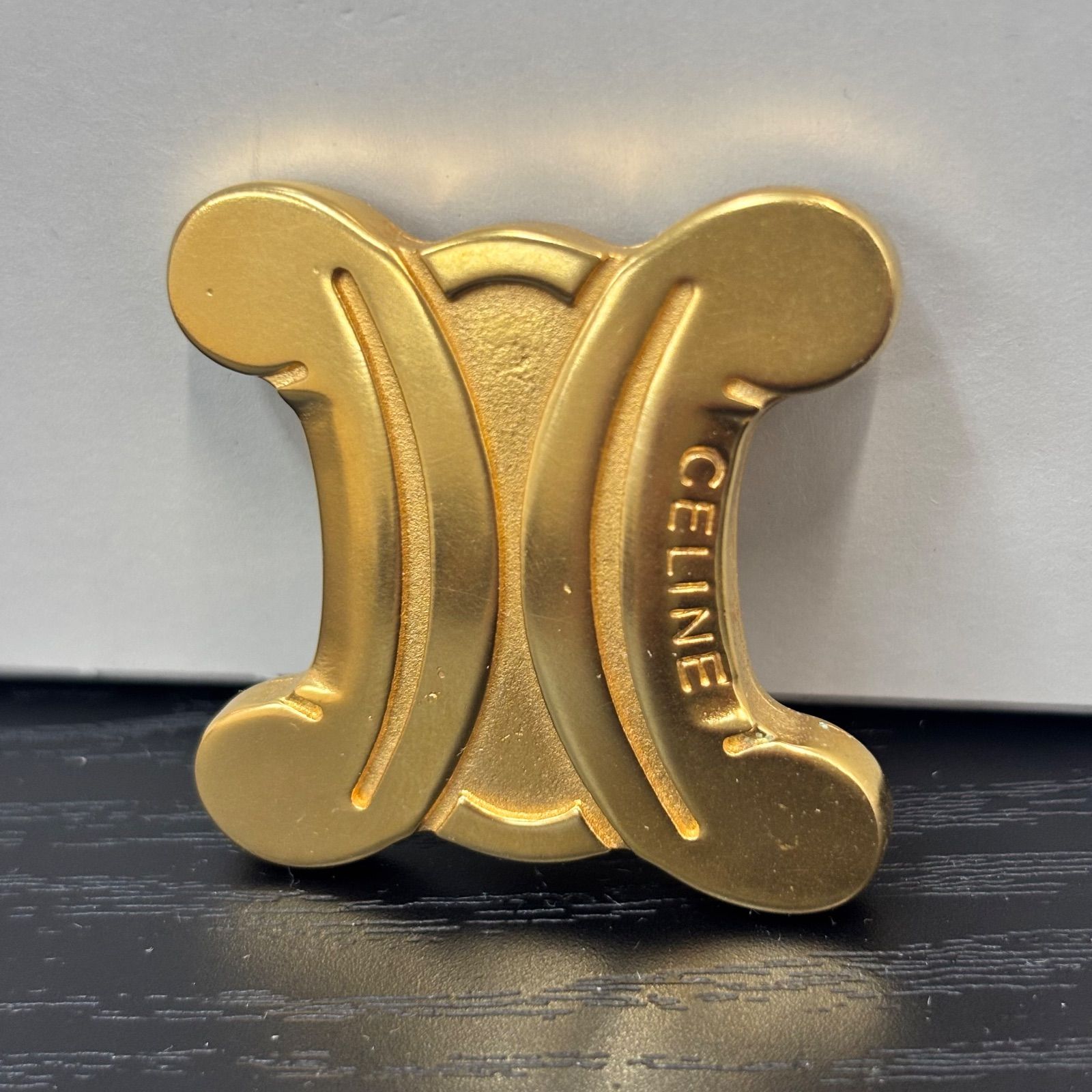 ◼︎ セリーヌCELINEマカダムブローチ真鍮ピンバッジ