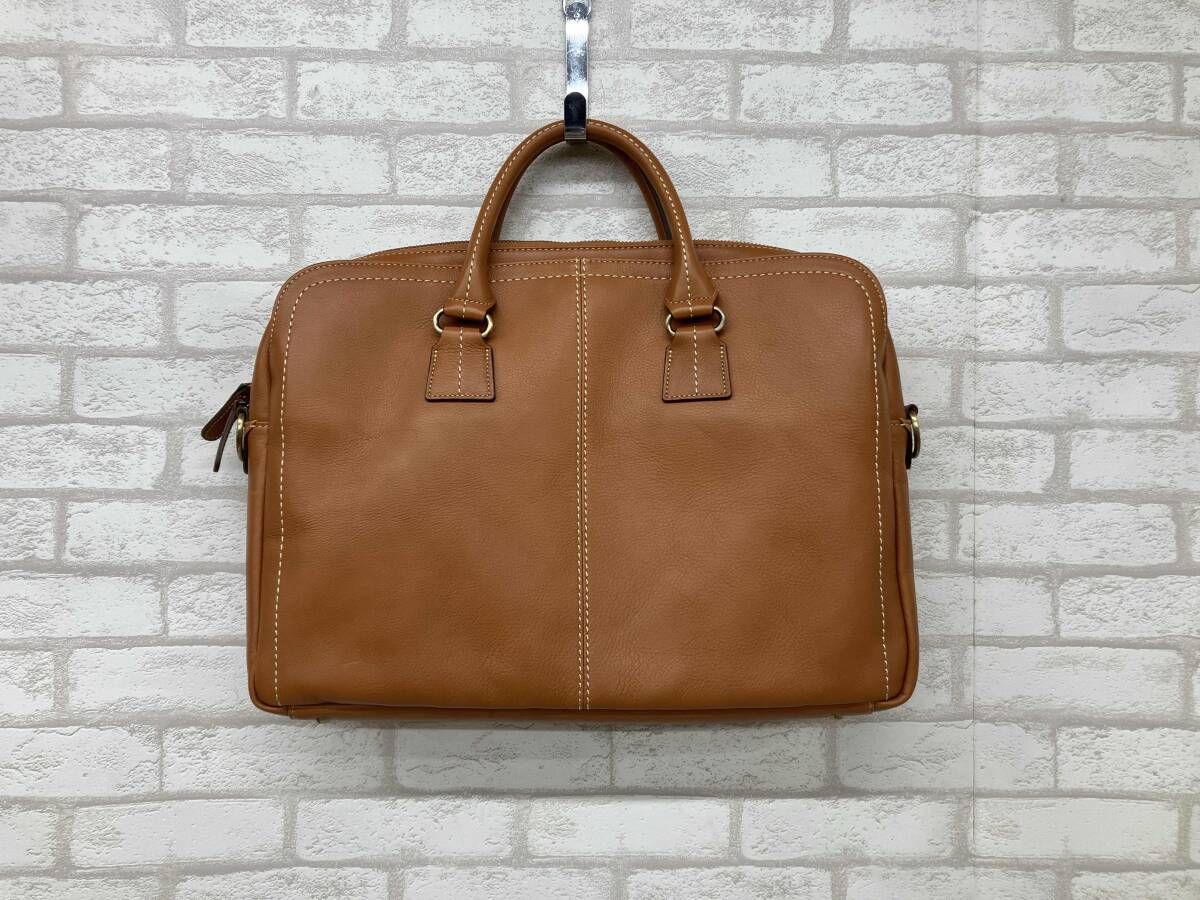 POLTA つたやかばんせいさくじょ プロータ ブリーフケース キャメル メンズ 2 Way ショルダーバッグ レザー