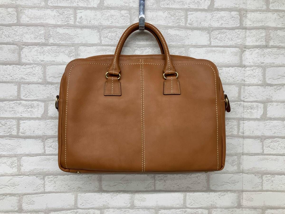 POLTA つたやかばんせいさくじょ プロータ ブリーフケース キャメル メンズ 2 Way ショルダーバッグ レザー