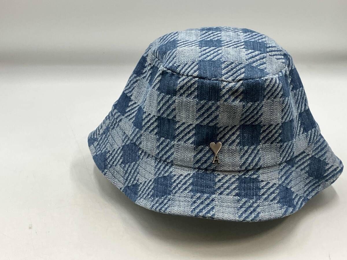 ami アミ alexandra mattiussi ハット UHA 201 DE 0010 ブルー系チェック