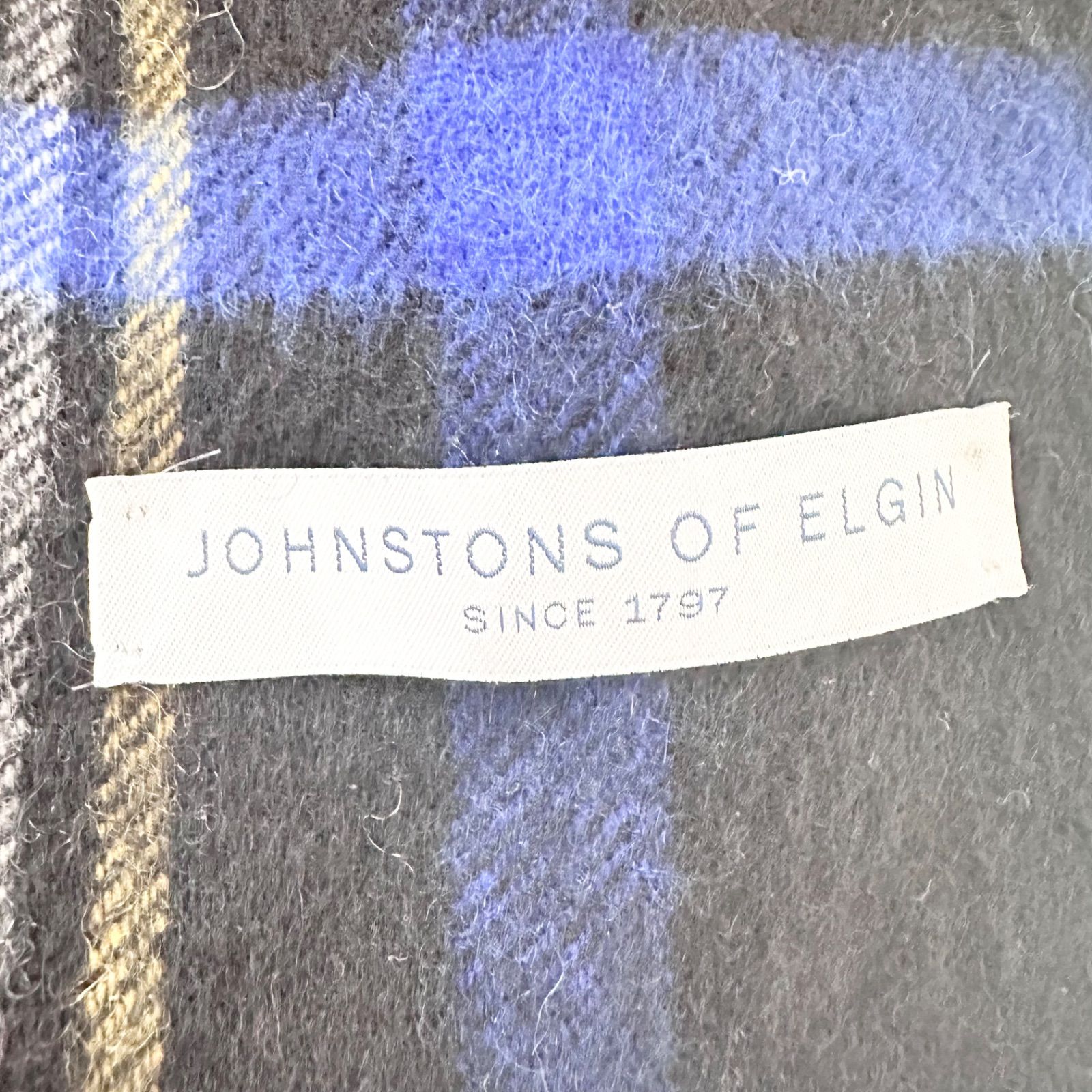 Johnstons of Elgin カシミヤ 大判 ストール ブラックスチュワート 200 72 cm スコットランド製 ジョンストンズ オブ エルガン