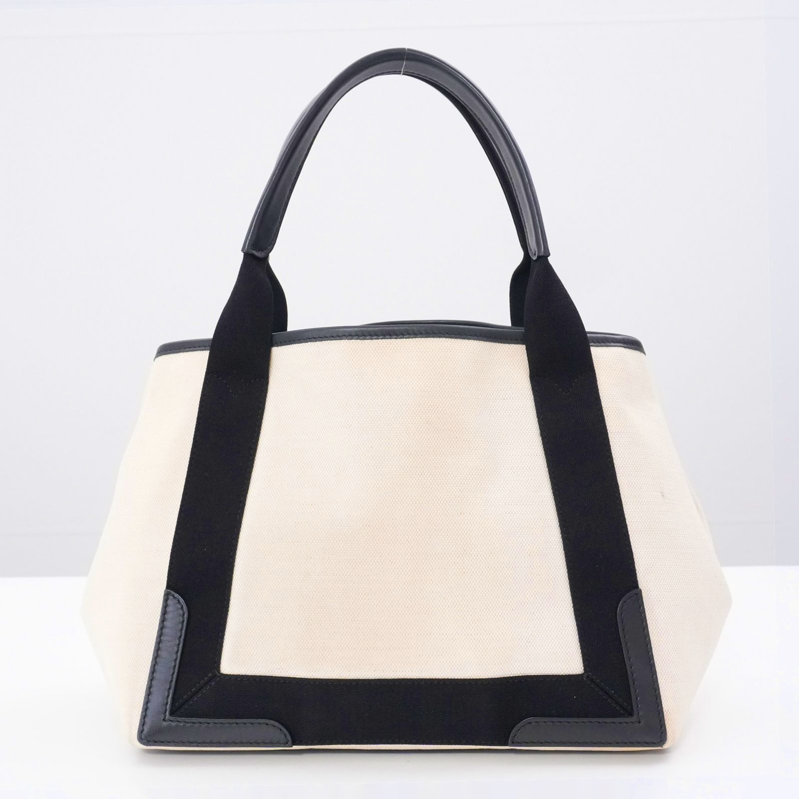 BALENCIAGA NAVY CABAS S トートバッグ 339933 NATURAL-BLACK - メルカリ