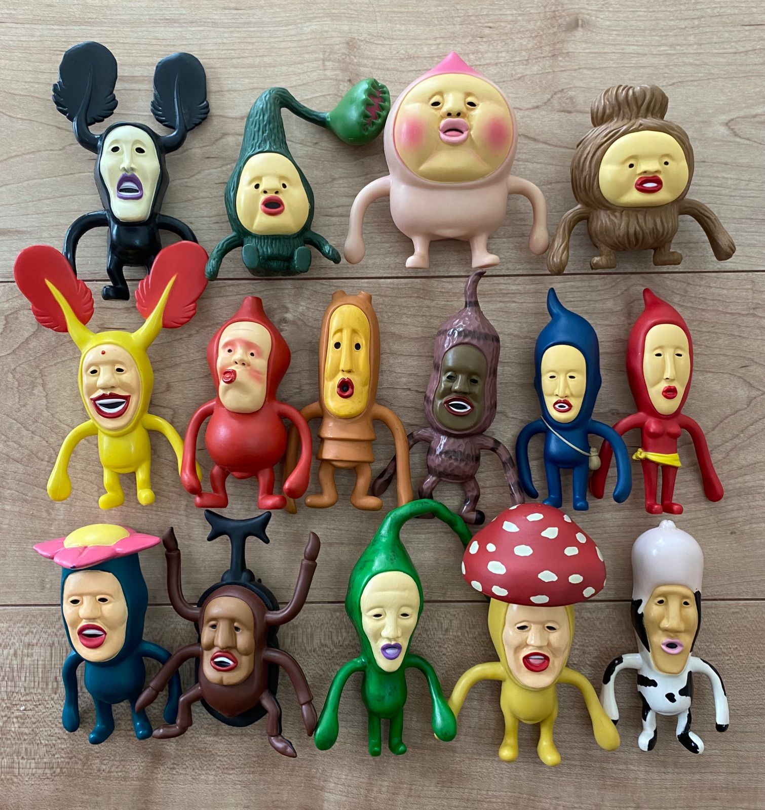 15種 特大 くねくねこびとづかん カクレモモジリ くねくね クネクネ フィギュア マスコット カブトヨソオイ ホトケアカバネ アラシクロバネ ヒメイエコビト シノビイエコビト カクレケダマ マモリコモリ リトルハナガシラ ベニキノコビト ノミビョウタン