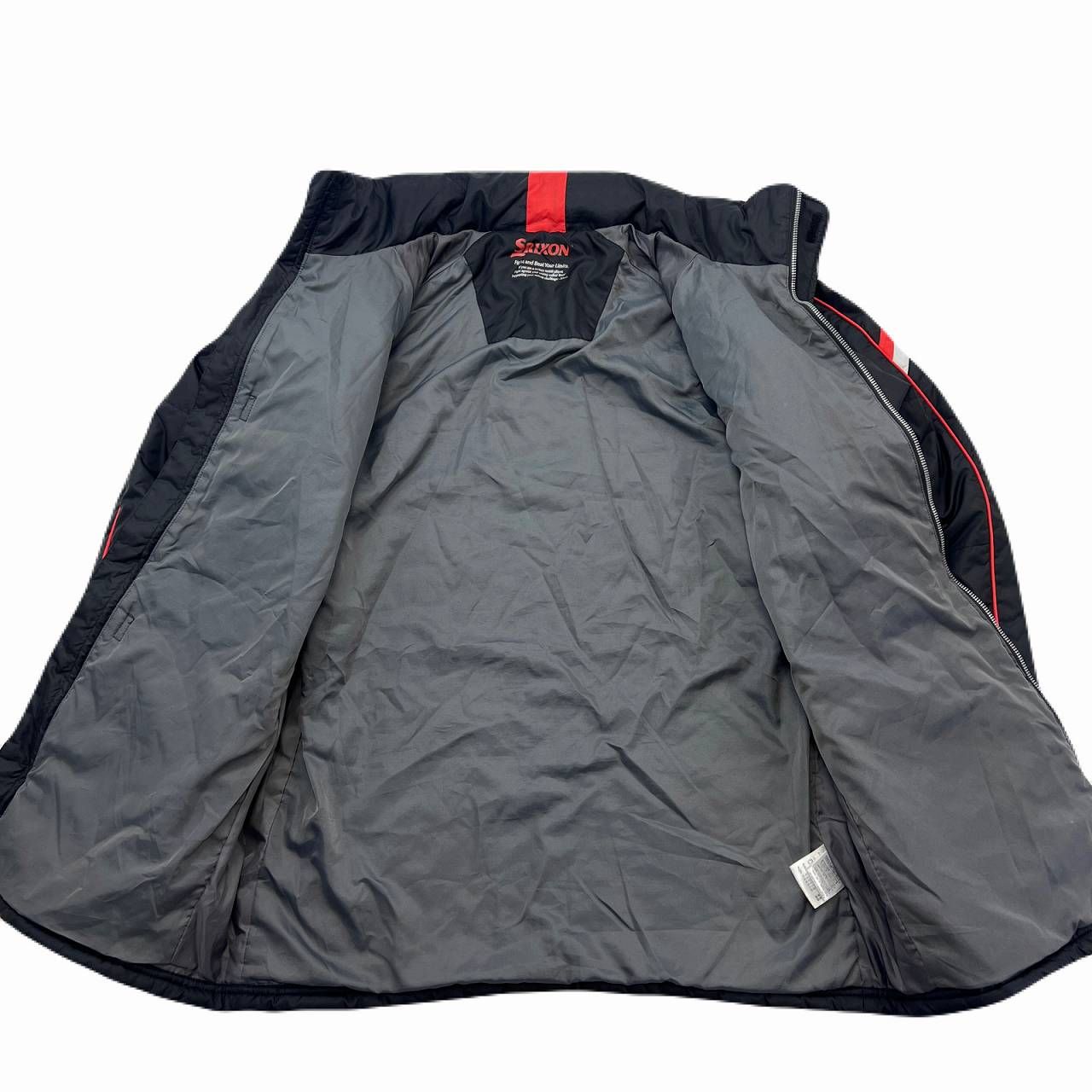 スリクソン ゴルフ 裏防寒地 ナイロンジャケット 黒 ブラック レッド