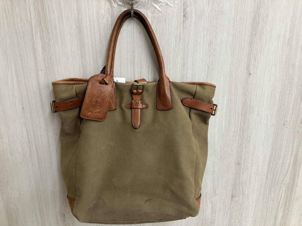 トートバッグ PORO RALPH LAUREN 革 カーキ RN 41381 RRL