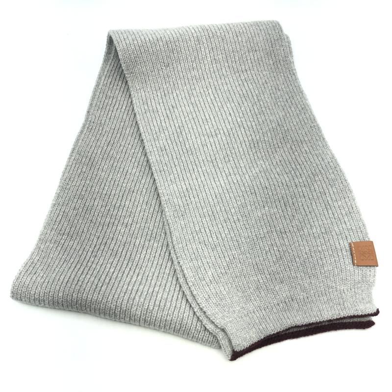 LOEWE リブニットマフラー グレー ロエベ 17