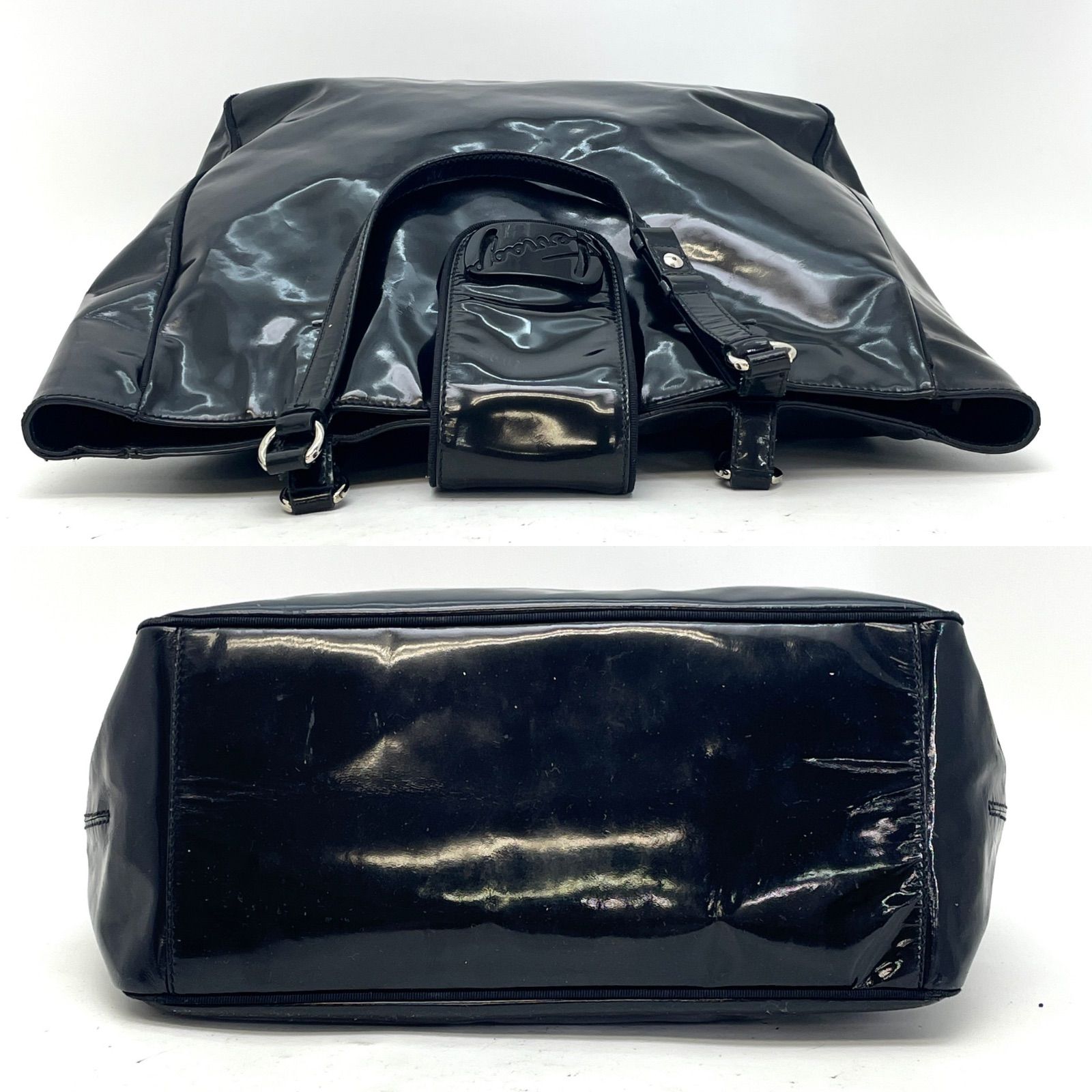 フェラガモ トート バッグ エナメル 黒 A4 ビジネス FY318 - メルカリ