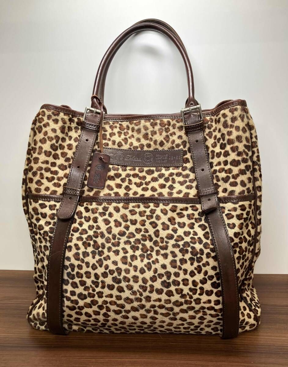 Felisi トートバッグ ブラウン フェリージ ハラコ レオパード柄