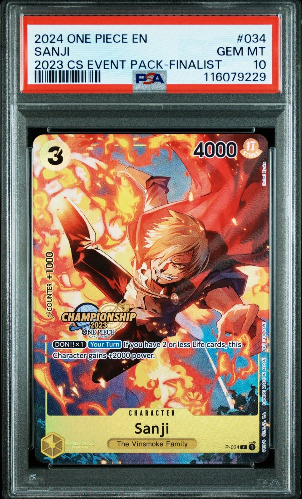 サンジ 034 英語版 CS チャンピオンシップ2023 トレカ ワンピース