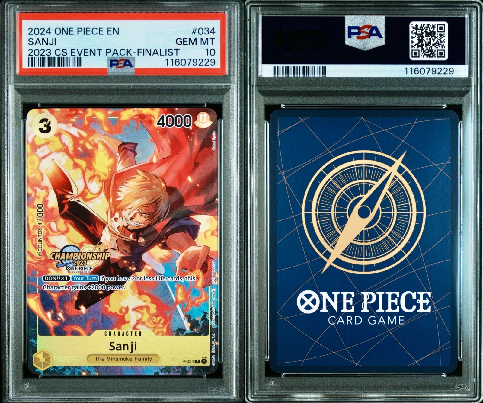 サンジ 034 英語版 CS チャンピオンシップ2023 トレカ ワンピース