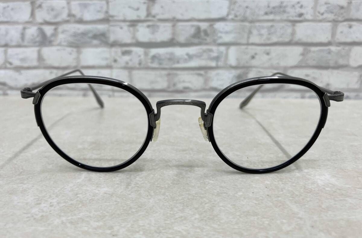 BURTON バートン ペレイラ フルリム オーバル チタニウムテンプル アイウェア 45 20-135 シルバー×ブラック ケースあり