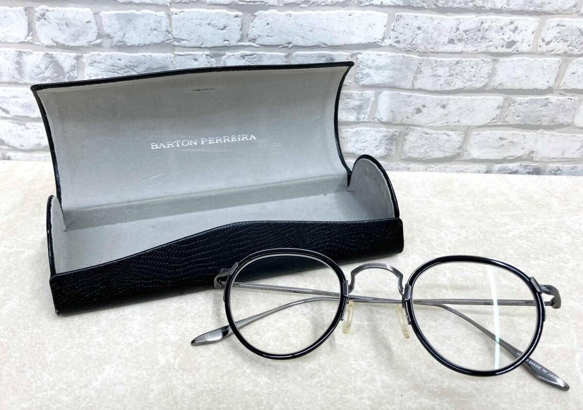 BURTON バートン ペレイラ フルリム オーバル チタニウムテンプル アイウェア 45 20 135 シルバー ブラック ケースあり