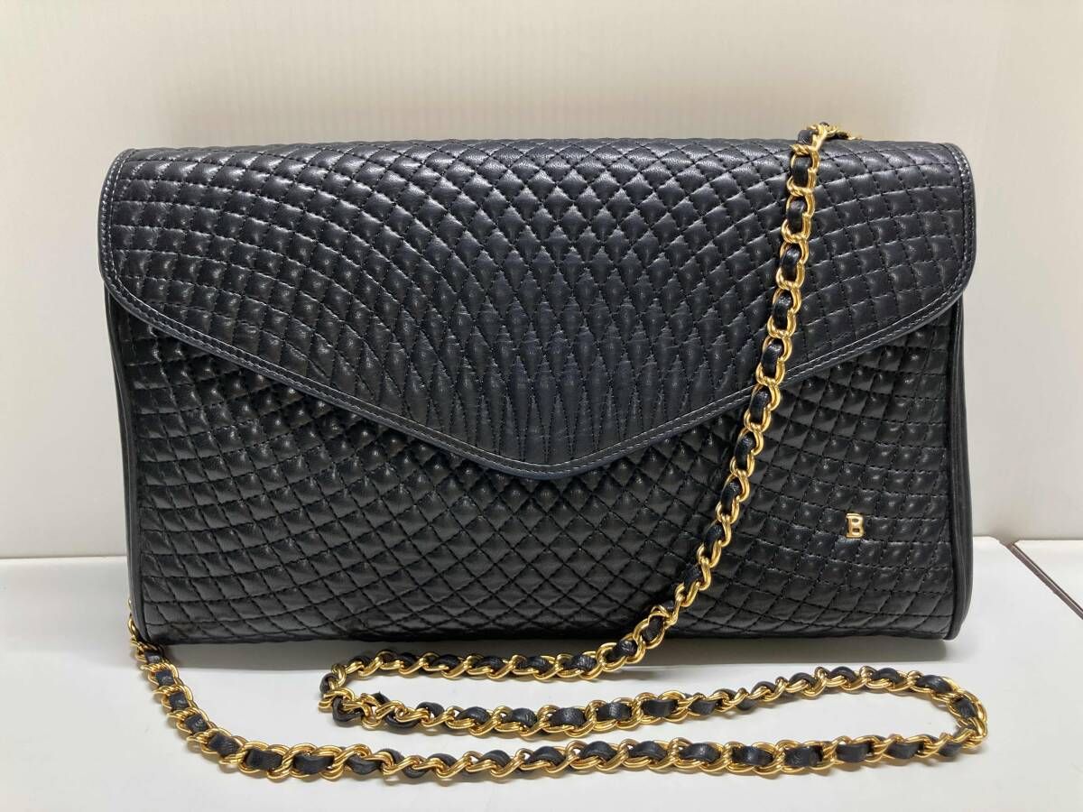 BALLY バリー ショルダーバッグ 2 way クラッチバッグ | チェーン キルティング ブラック