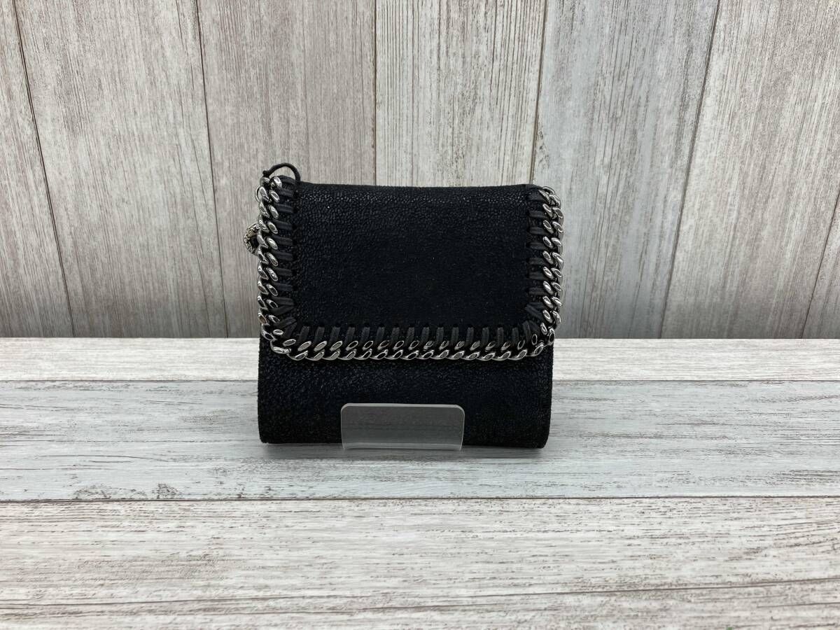 STELLA McCARTNEY ファラベラ 三つ折り財布 レディース ブラック イタリア製 チェーン