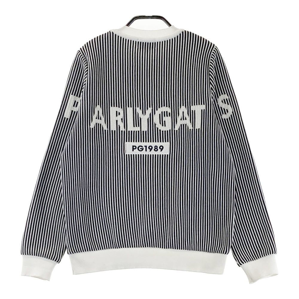 サイズ 0 PEARLY GATES パーリーゲイツ ニット セーター ストライプ ネイビー系 ゴルフウェア レディース ストスト