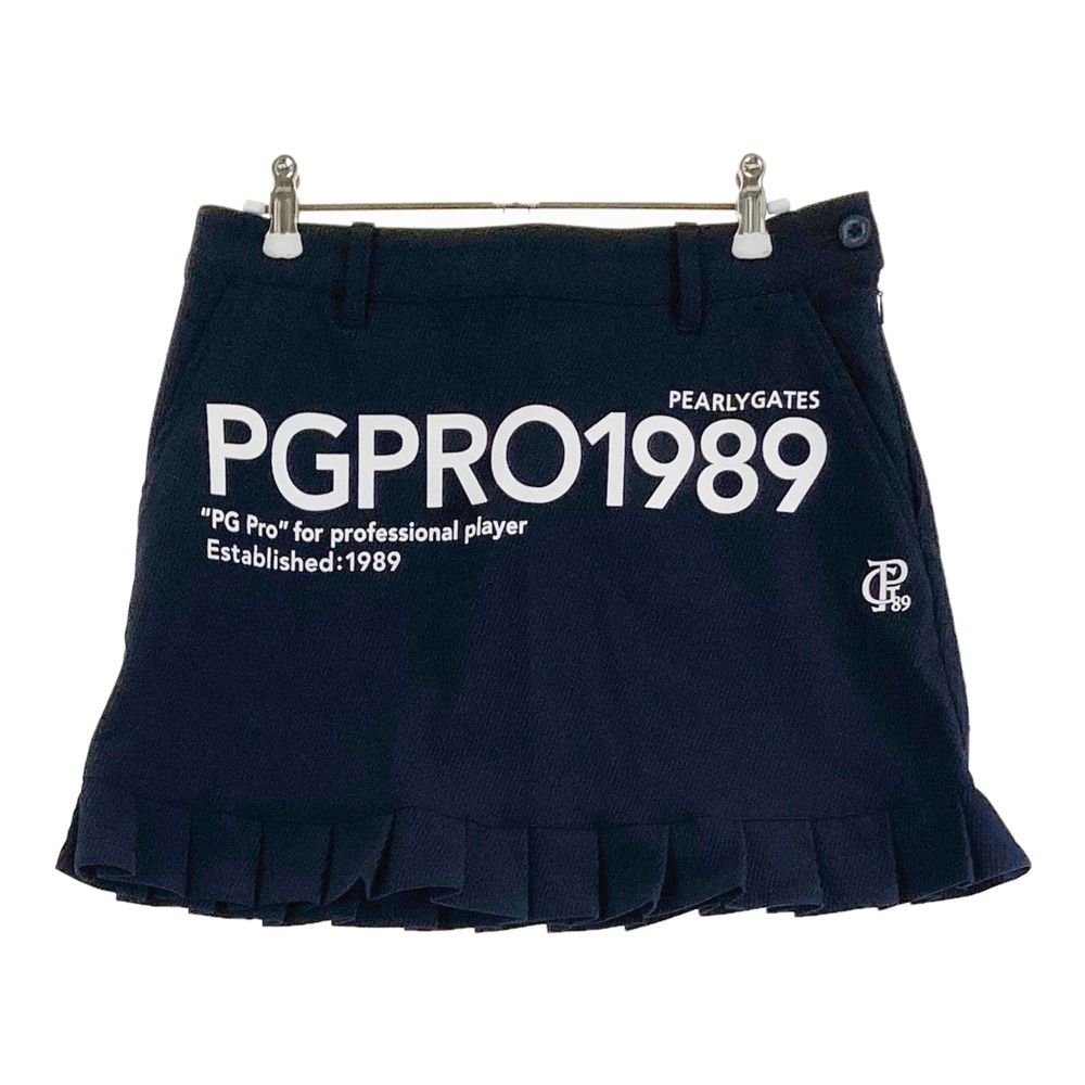 サイズ 1 PEARLY GATES パーリーゲイツ モデル スカート プリーツ切替 ネイビー系 ゴルフウェア レディース ストスト