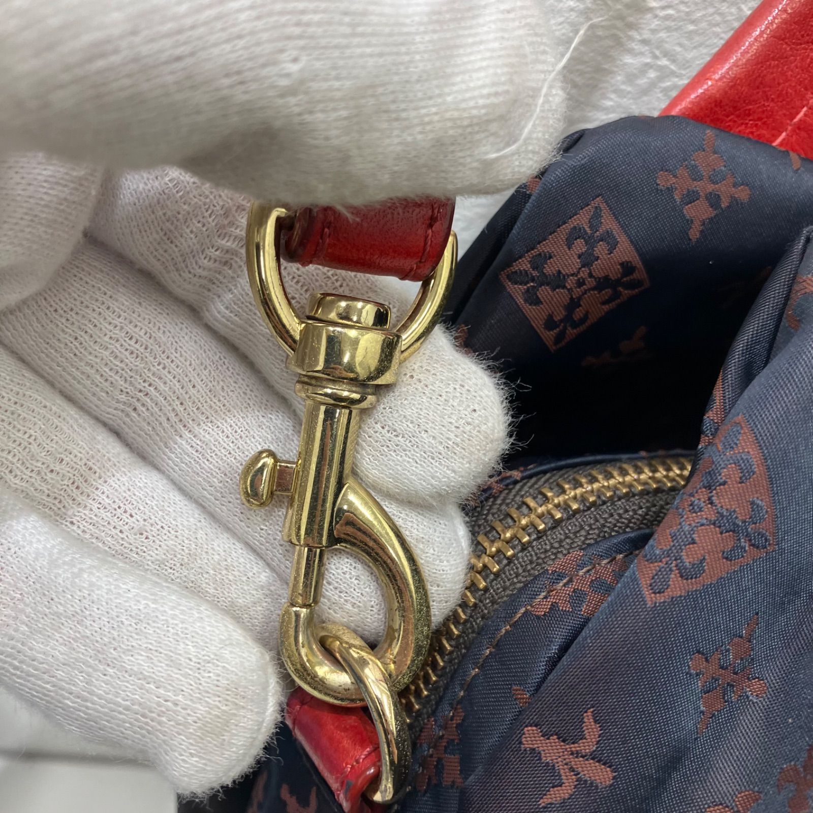 新品✨russet ラシット 2way ショルダー トート ネイビー×レッド Russet - ラシット ショルダーバッグ トートバッグ 2WAY ネイビー