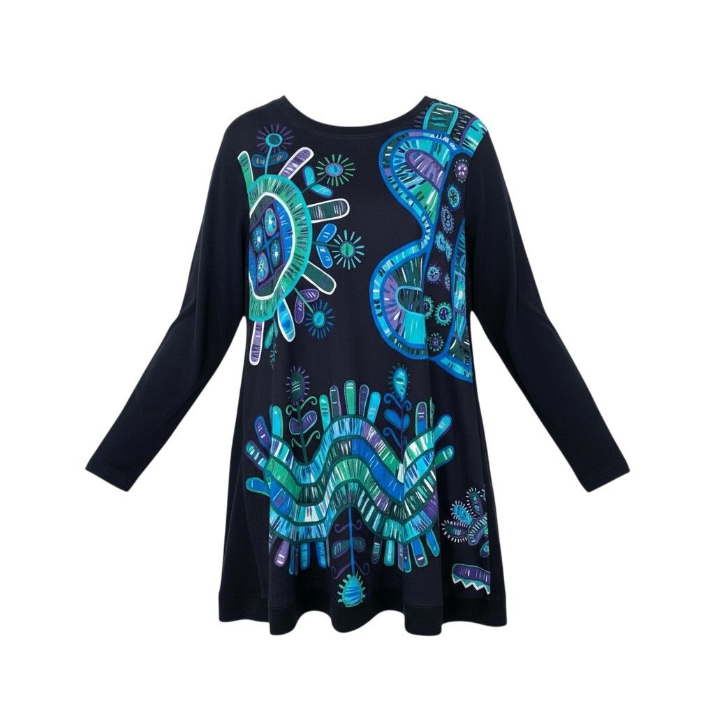 26 k 27 TOKUKO 1 er VOL トクコプルミエヴォル ロングスリーブ チュニックワンピース 総柄プリント レディース 女性用 9 マルチカラー トリアセテート100％u 02 t